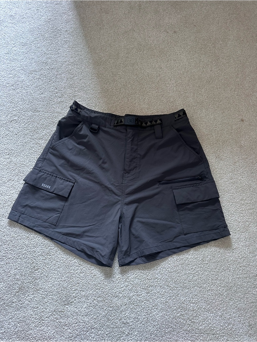 Roark Black Men's Cargo Shorts with Utility Pockets